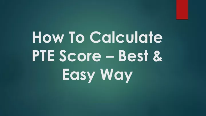 how to calculate pte score best easy way