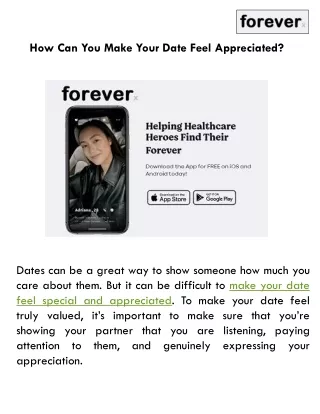 how can you make your date feel appreciated
