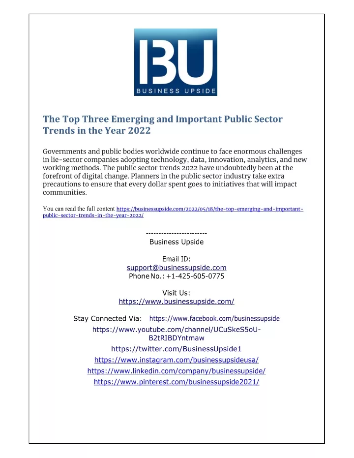 the top three emerging and important public