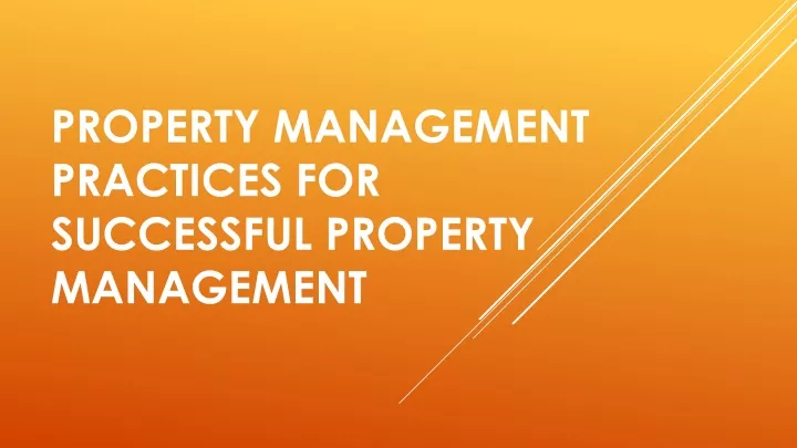 property management practices for successful property management