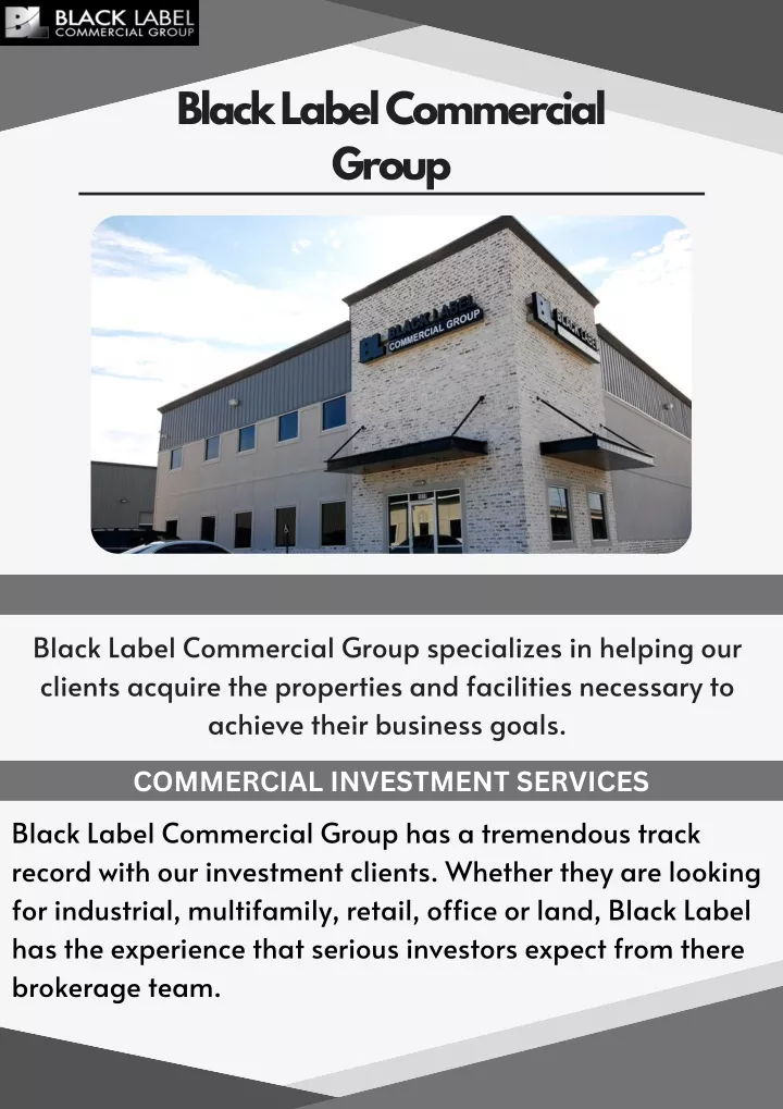 black label commercial group