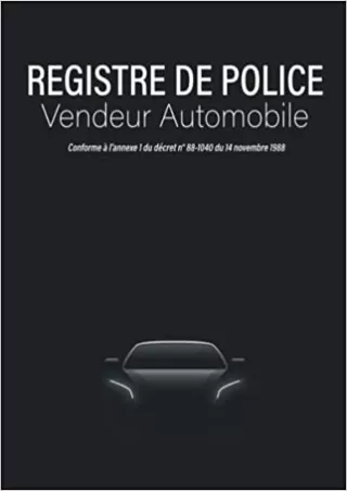Registre de police Vendeur automobile Livre Grand Format pour Ã©crire lisiblement  3