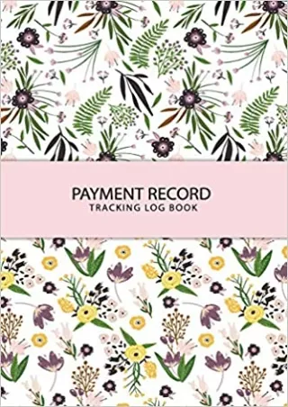 Payment Record Tracking Log Book Cute Flower Money Management Check Debit Card Log Book