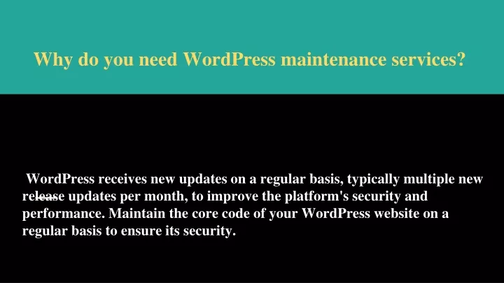 why do you need wordpress maintenance services