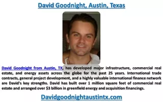 David Goodnight Austin Tx - Potential of Aviation Industry