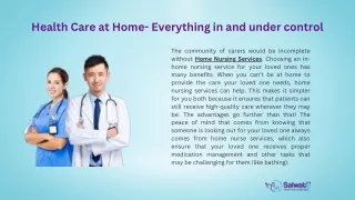 Health care at home Dubai | Salwaty Home Healthcare Dubai UAE