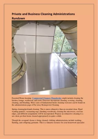 private and business cleaning administrations
