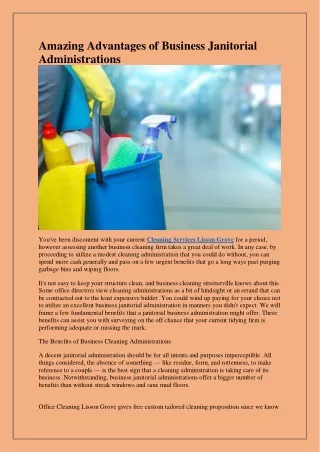 amazing advantages of business janitorial
