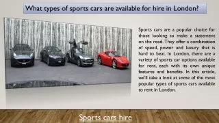What types of sports cars are available for hire in London