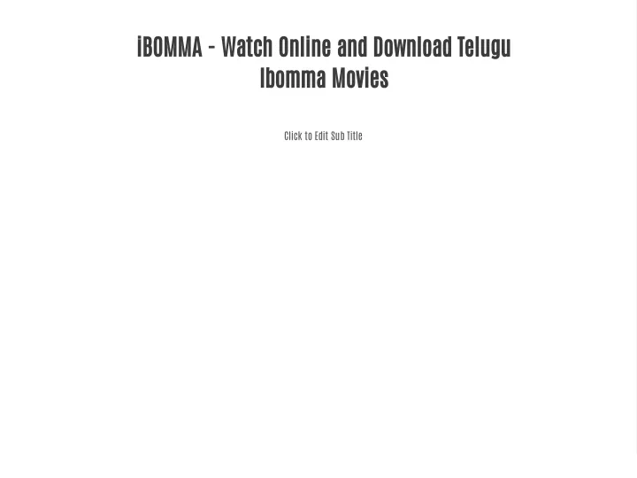 ibomma watch online and download telugu ibomma