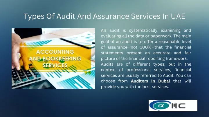 types of audit and assurance services in uae