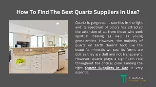 Best Quartz Suppliers in UAE | Al Rafahia Sharjah UAE