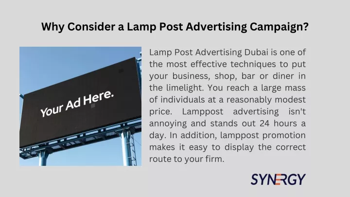 why consider a lamp post advertising campaign