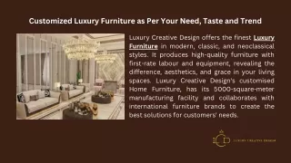 Luxury Furniture Dubai | Luxury Creative Design Dubai