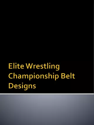 Elite Wrestling Championship Belt Designs