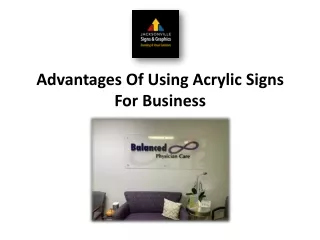 Advantages Of Using Acrylic Signs For Business