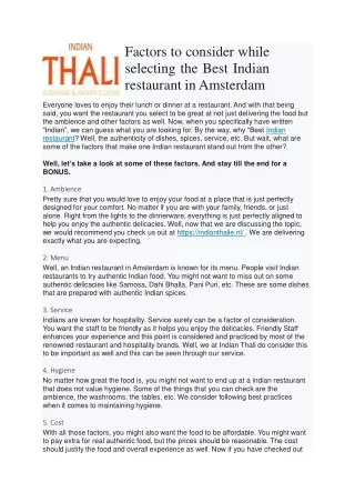 Best Indian Restaurant in Amsterdam | Indian Thali