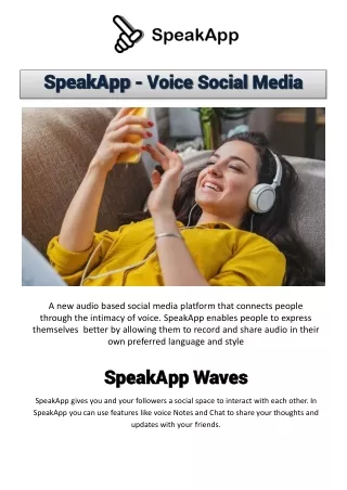 SpeakApp - Voice Social Media Platform