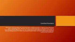 Certified Plumbers