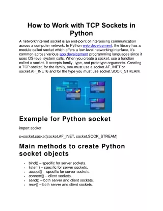 how to work with tcp sockets in python a network