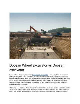 Doosan Wheel excavator vs Doosan excavator