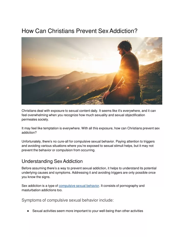 Ppt How Can Christians Prevent Sex Addiction Powerpoint Presentation