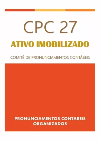 CPC 27 Ativo Imobilizado Pronunciamentos ContÃ¡beis Organizados  Portuguese Edition