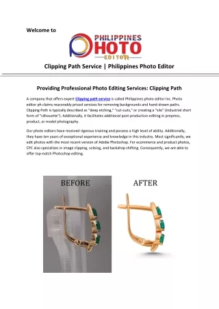 Best Clipping path service from Philippines Photo Editor