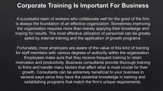 Corporate Training Is Important For Business