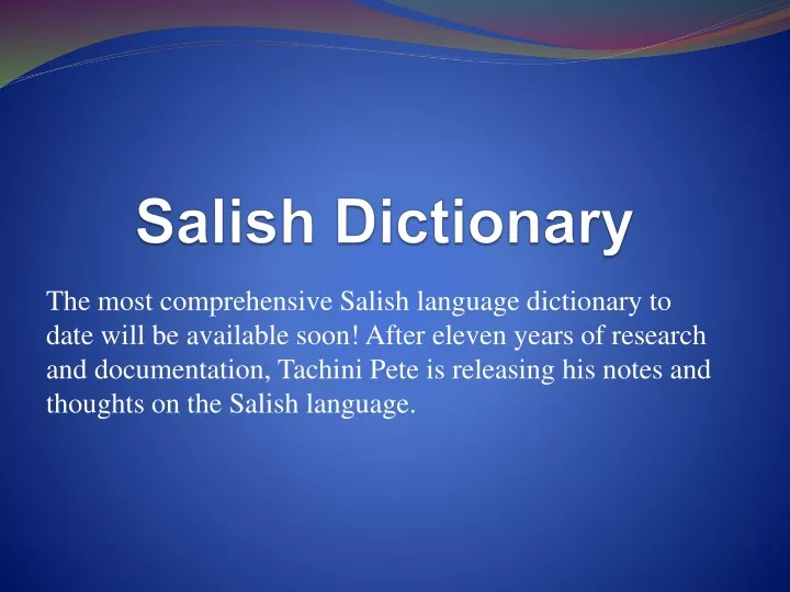 salish dictionary