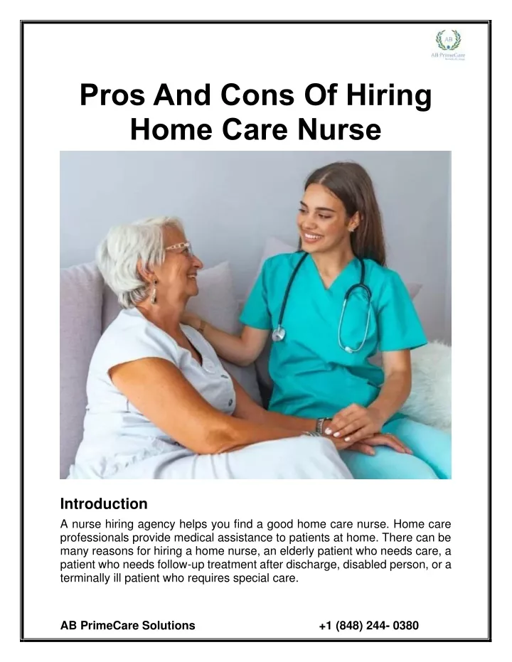 pros and cons of hiring home care nurse