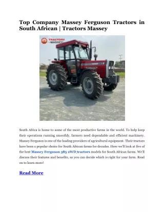 Top Company Massey Ferguson Tractors in South African