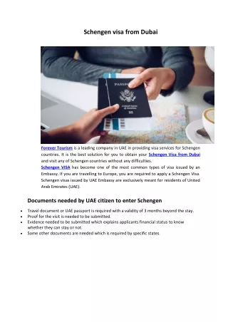 Schengen visa from Dubai