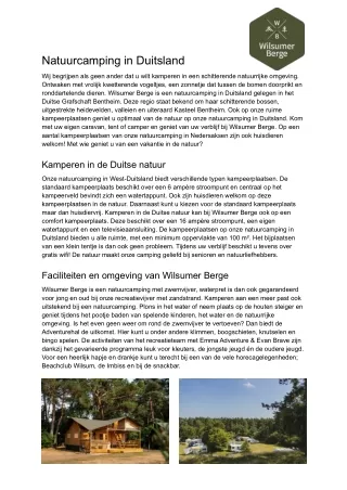 natuurcamping in duitsland