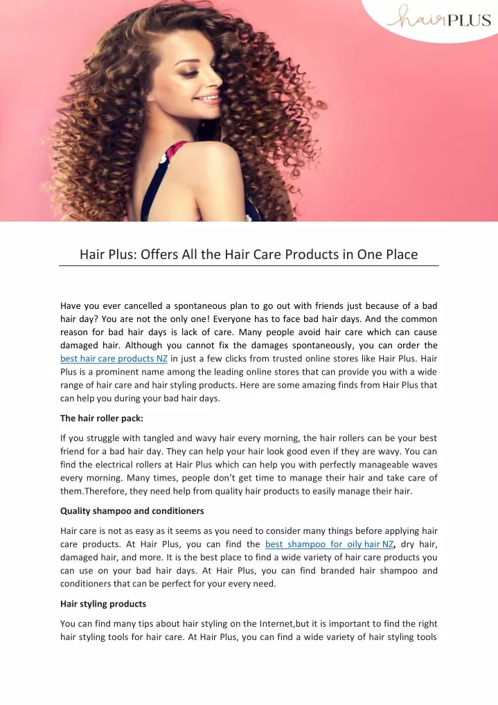 hair plus offers all the hair care products