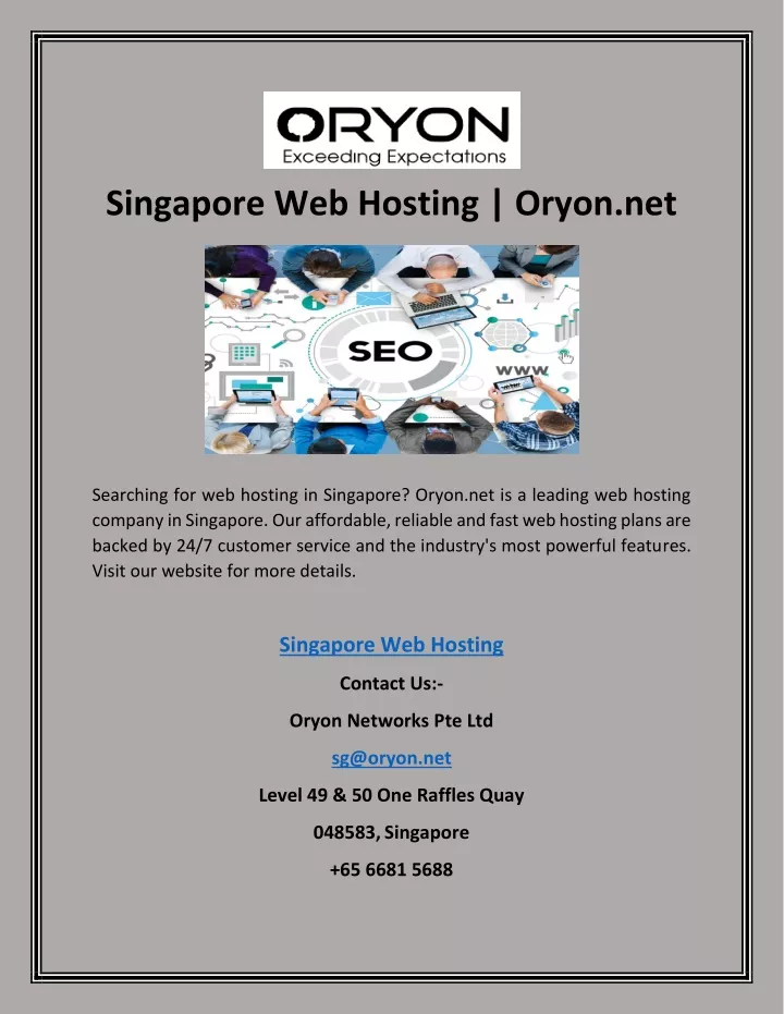 singapore web hosting oryon net
