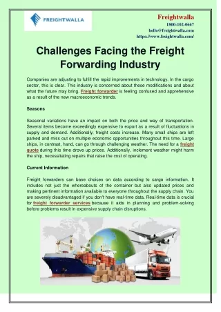 Challenges Facing the Freight Forwarding Industry