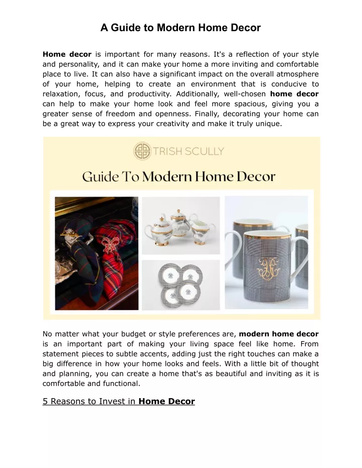 a guide to modern home decor