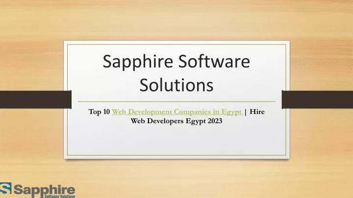 sapphire software solutions