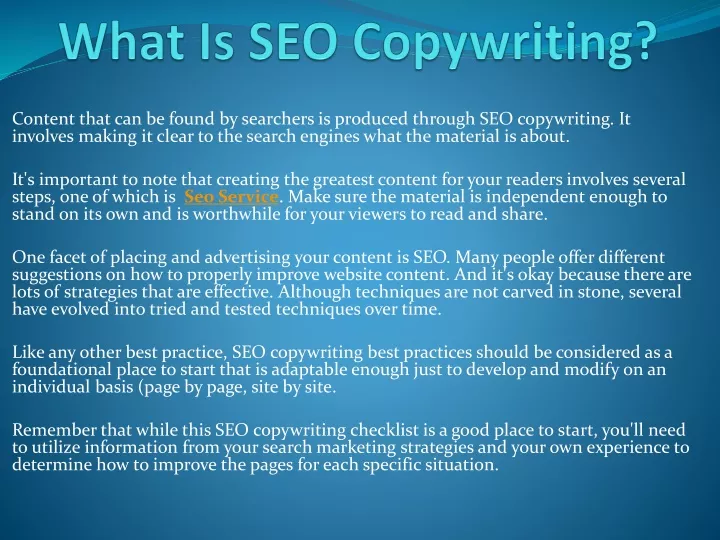 what is seo copywriting