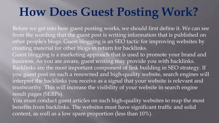 how does guest posting work