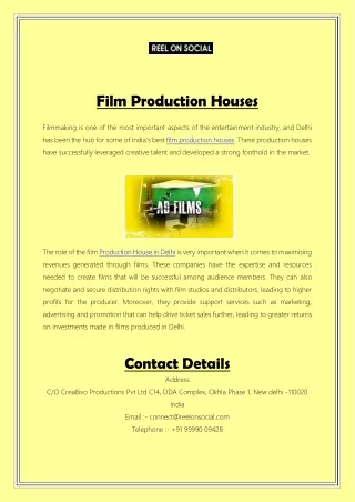 Film Production Houses