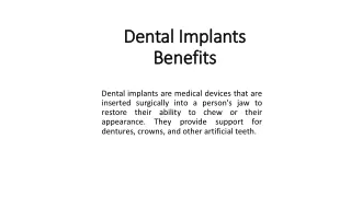 Dental Implants Benefits