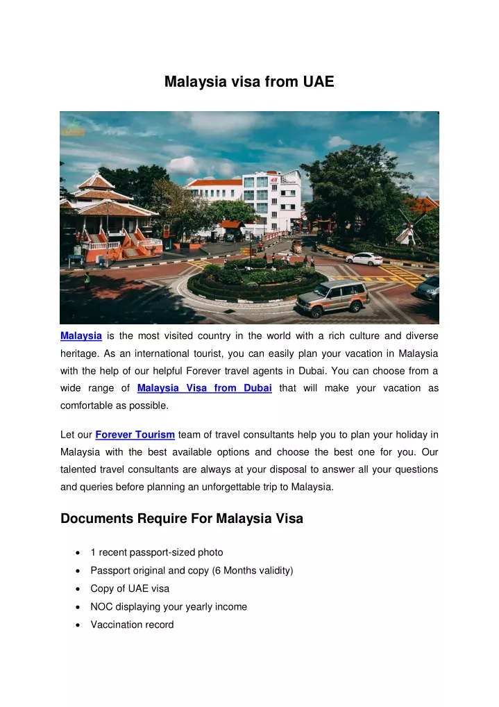 malaysia visa from uae