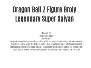 Dragon Ball Z Figure Broly Legendary Super Saiyan