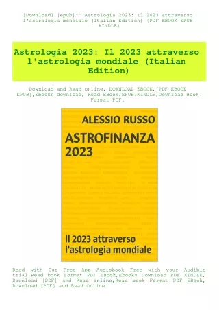 [Download] [epub]^^ Astrologia 2023 Il 2023 attraverso l'astrologia mondiale (Italian Edition) {PDF