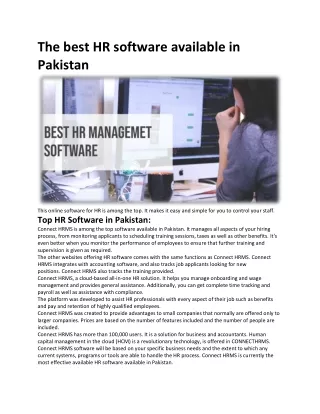 The best HR software available in Pakistan