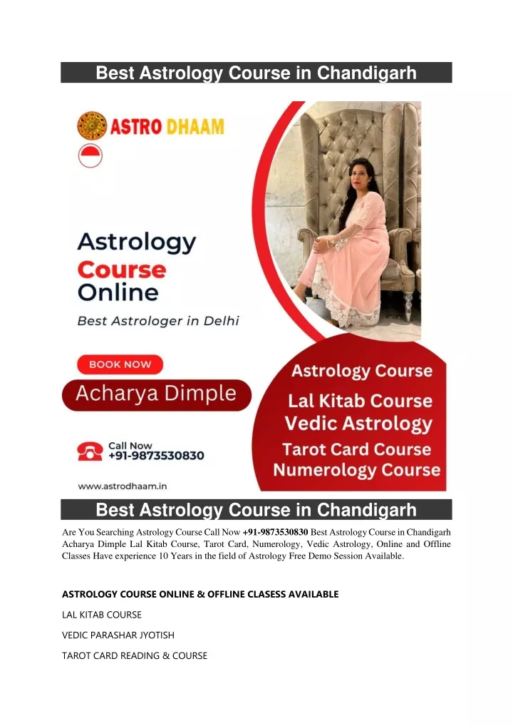 best astrology course in chandigarh