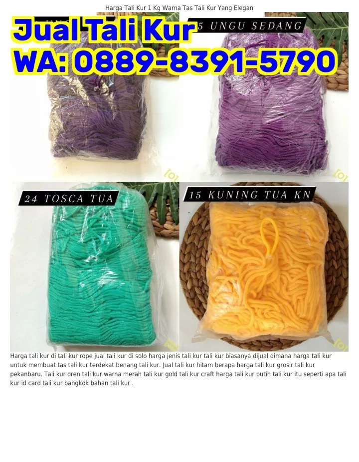 harga tali kur 1 kg warna tas tali kur yang elegan