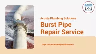 Burst Pipe Repair Service - Acosta Plumbing Solutions